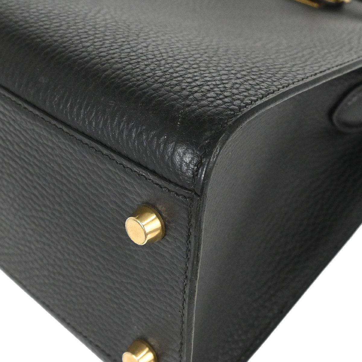 Hermes Black Natural Ardennes Kelly Sport MM Shoulder Bag