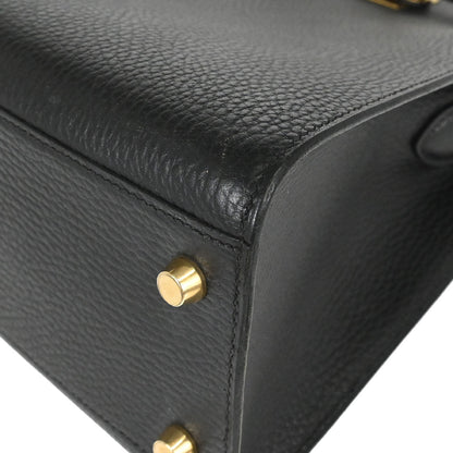 Hermes Black Natural Ardennes Kelly Sport MM Shoulder Bag