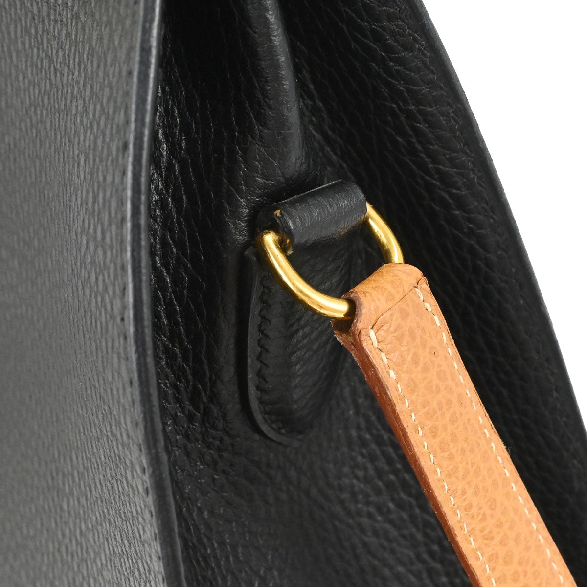 Hermes Black Natural Ardennes Kelly Sport MM Shoulder Bag