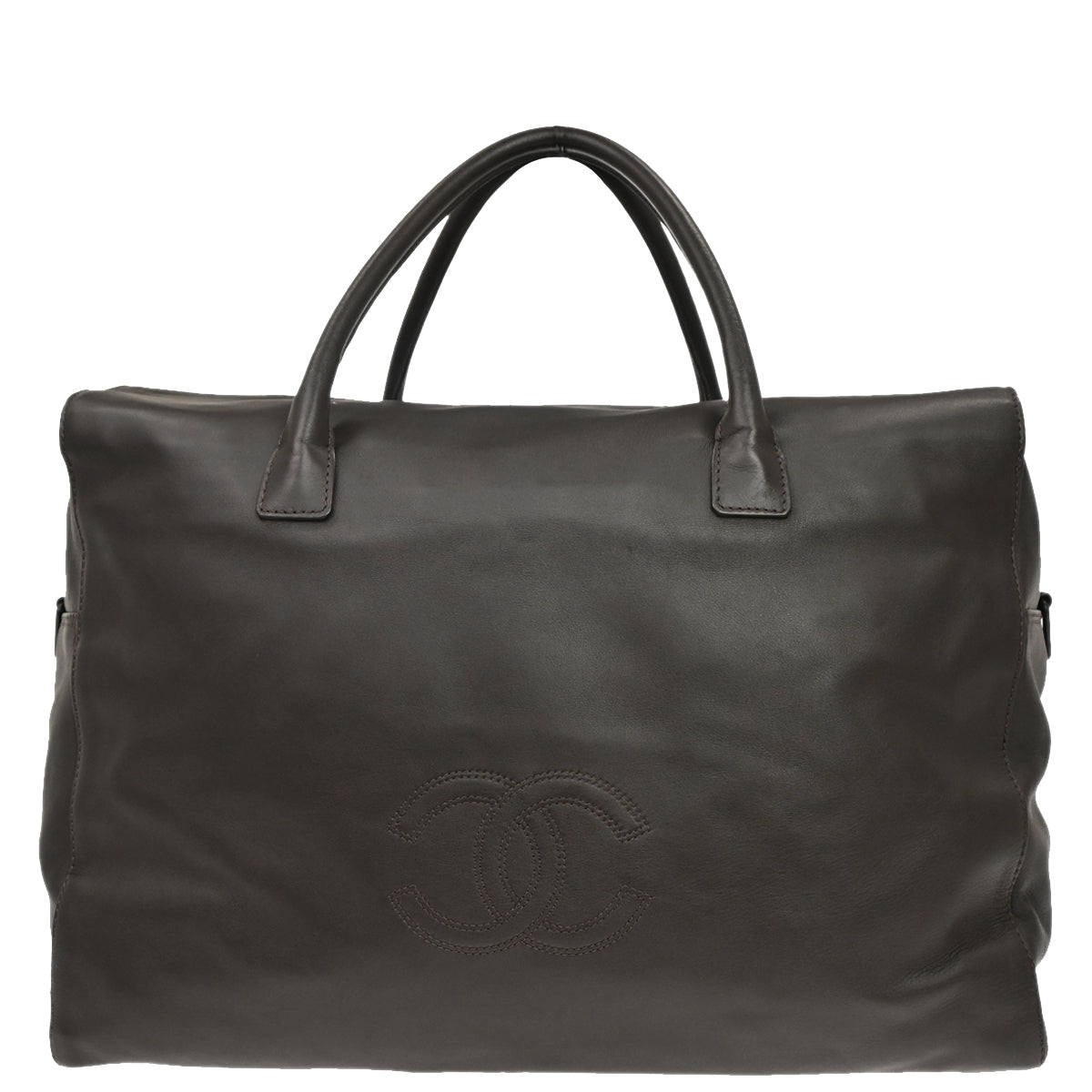 Chanel Brown Calfskin Travel Handbag