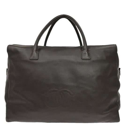 Chanel Brown Calfskin Travel Handbag