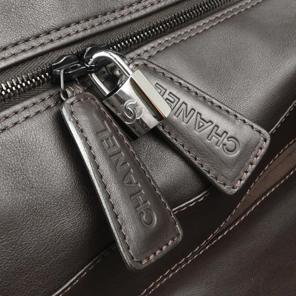 Chanel Brown Calfskin Travel Handbag