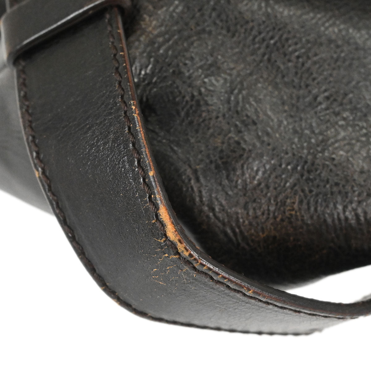 Yves Saint Laurent Dark Brown Leather Large Mombasa Handbag