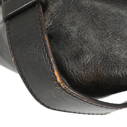 Yves Saint Laurent Dark Brown Leather Large Mombasa Handbag