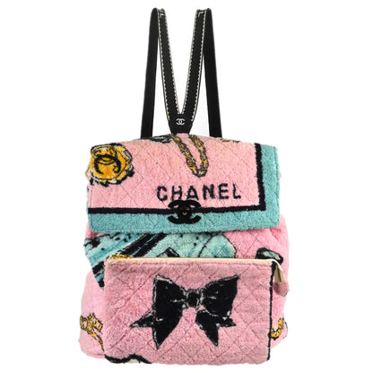 Chanel 1991-1994 Pink Terry Cloth Backpack