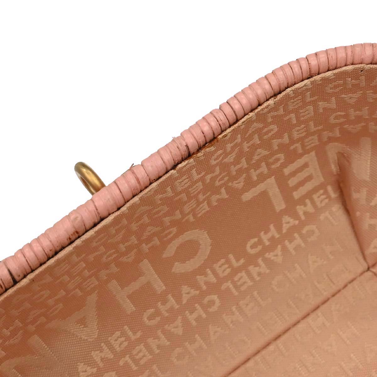 Chanel 2005-2006 Pink Rattan Heart Lock Basket Bag 2way Shoulder Handbag