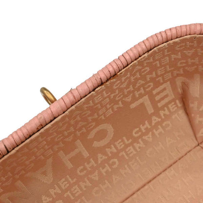 Chanel 2005-2006 Pink Rattan Heart Lock Basket Bag 2way Shoulder Handbag