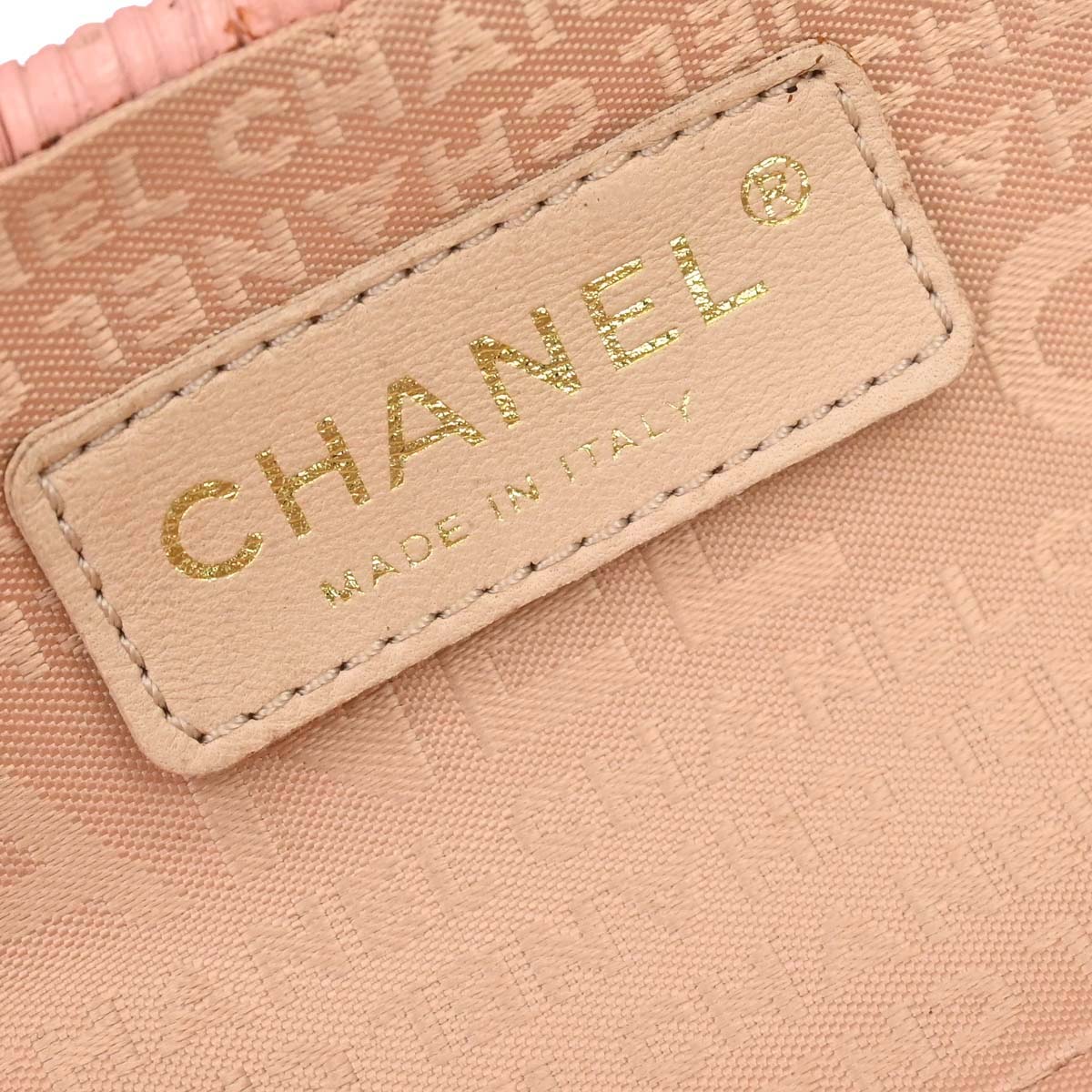Chanel 2005-2006 Pink Rattan Heart Lock Basket Bag 2way Shoulder Handbag
