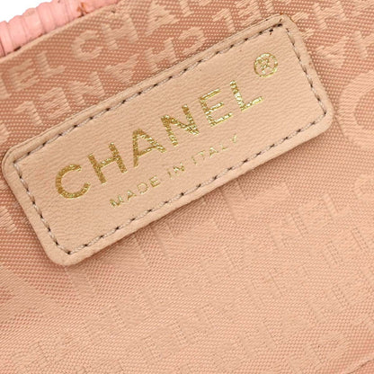 Chanel 2005-2006 Pink Rattan Heart Lock Basket Bag 2way Shoulder Handbag