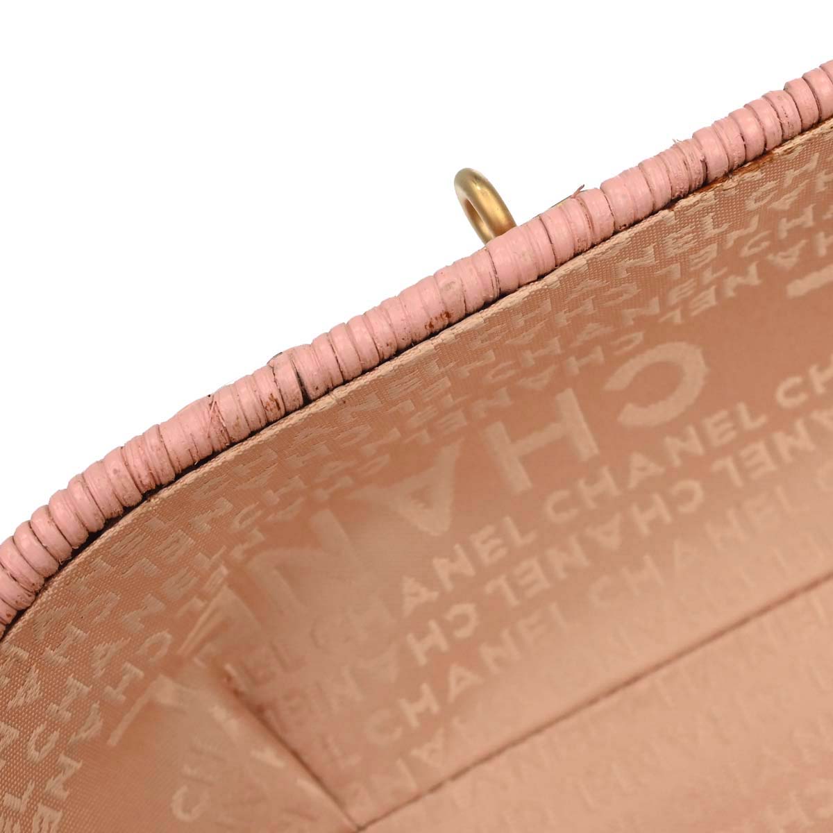 Chanel 2005-2006 Pink Rattan Heart Lock Basket Bag 2way Shoulder Handbag