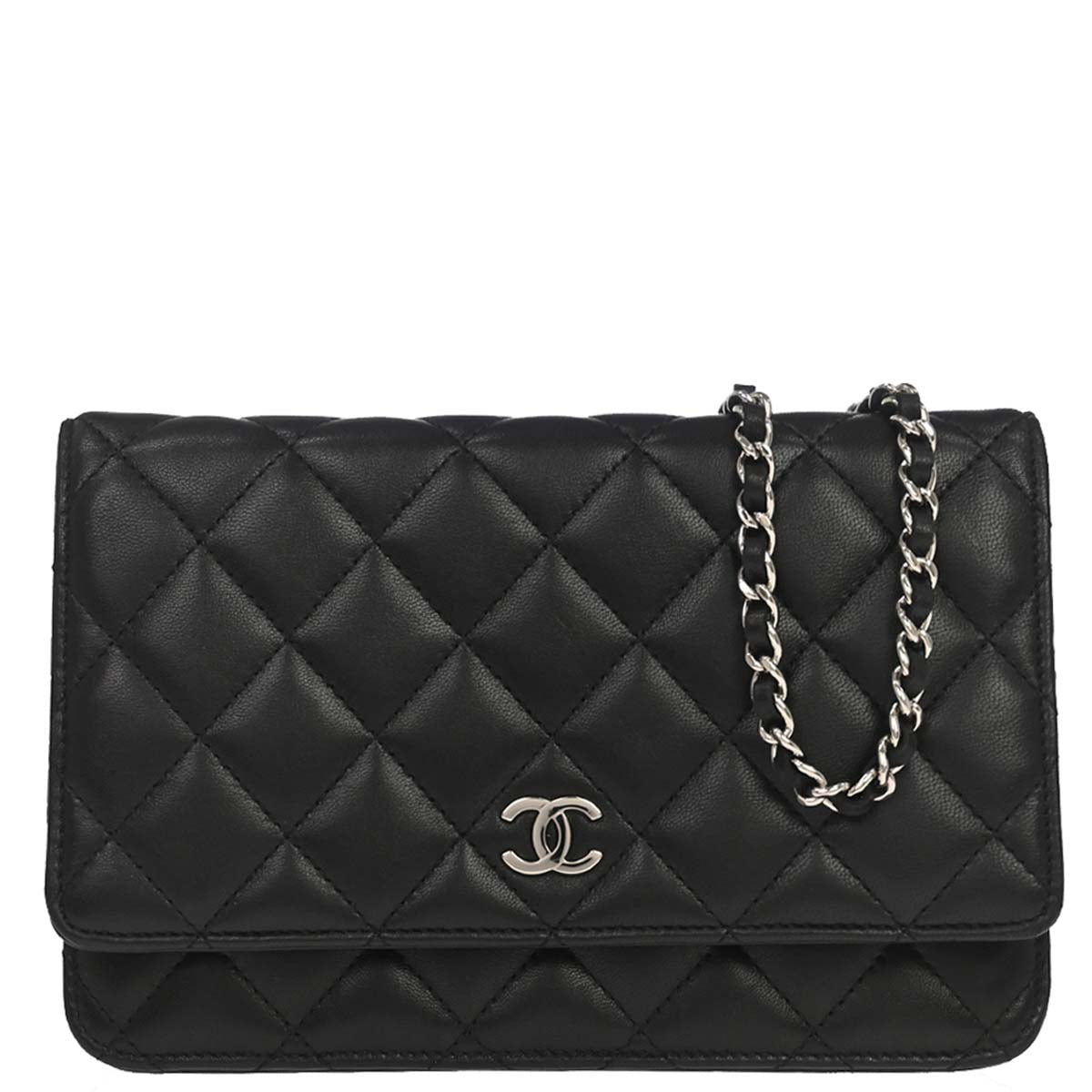 Chanel 2009-2010 Black Lambskin WOC Wallet on Chain Bag