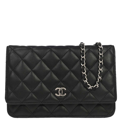 Chanel 2009-2010 Black Lambskin WOC Wallet on Chain Bag