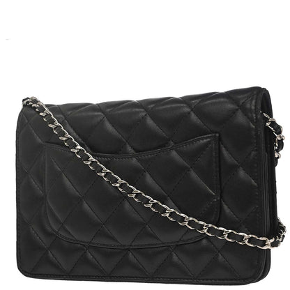 Chanel 2009-2010 Black Lambskin WOC Wallet on Chain Bag