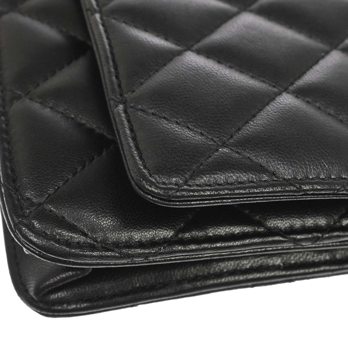 Chanel 2009-2010 Black Lambskin WOC Wallet on Chain Bag