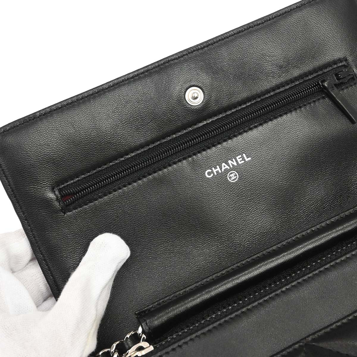 Chanel 2009-2010 Black Lambskin WOC Wallet on Chain Bag