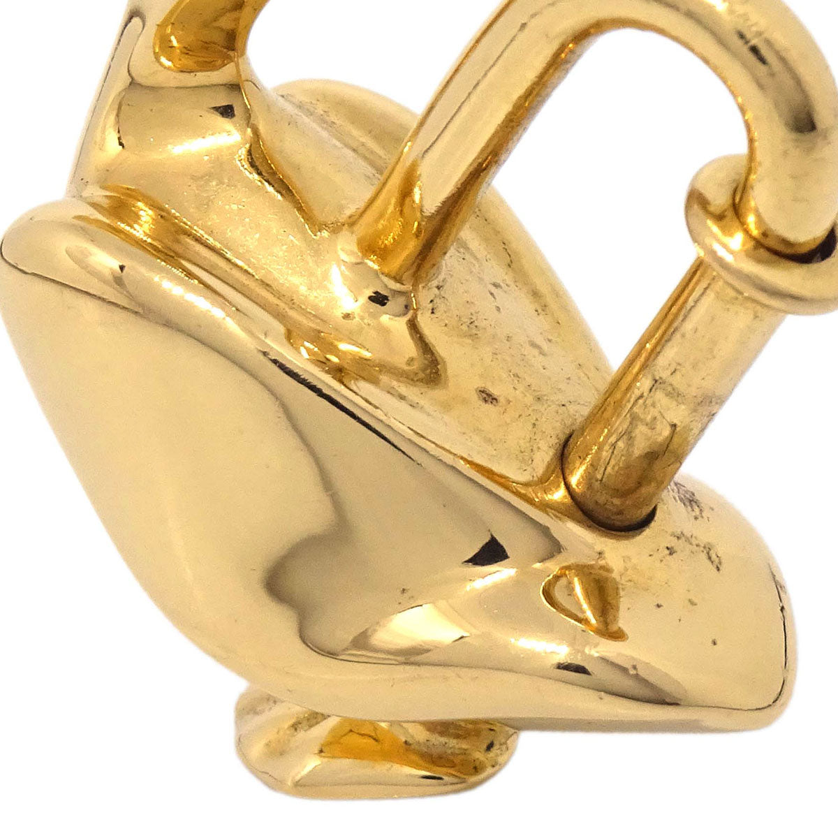 Hermes Pelican Motif 1992 Limited Cadena Padlock Gold Bag Charm