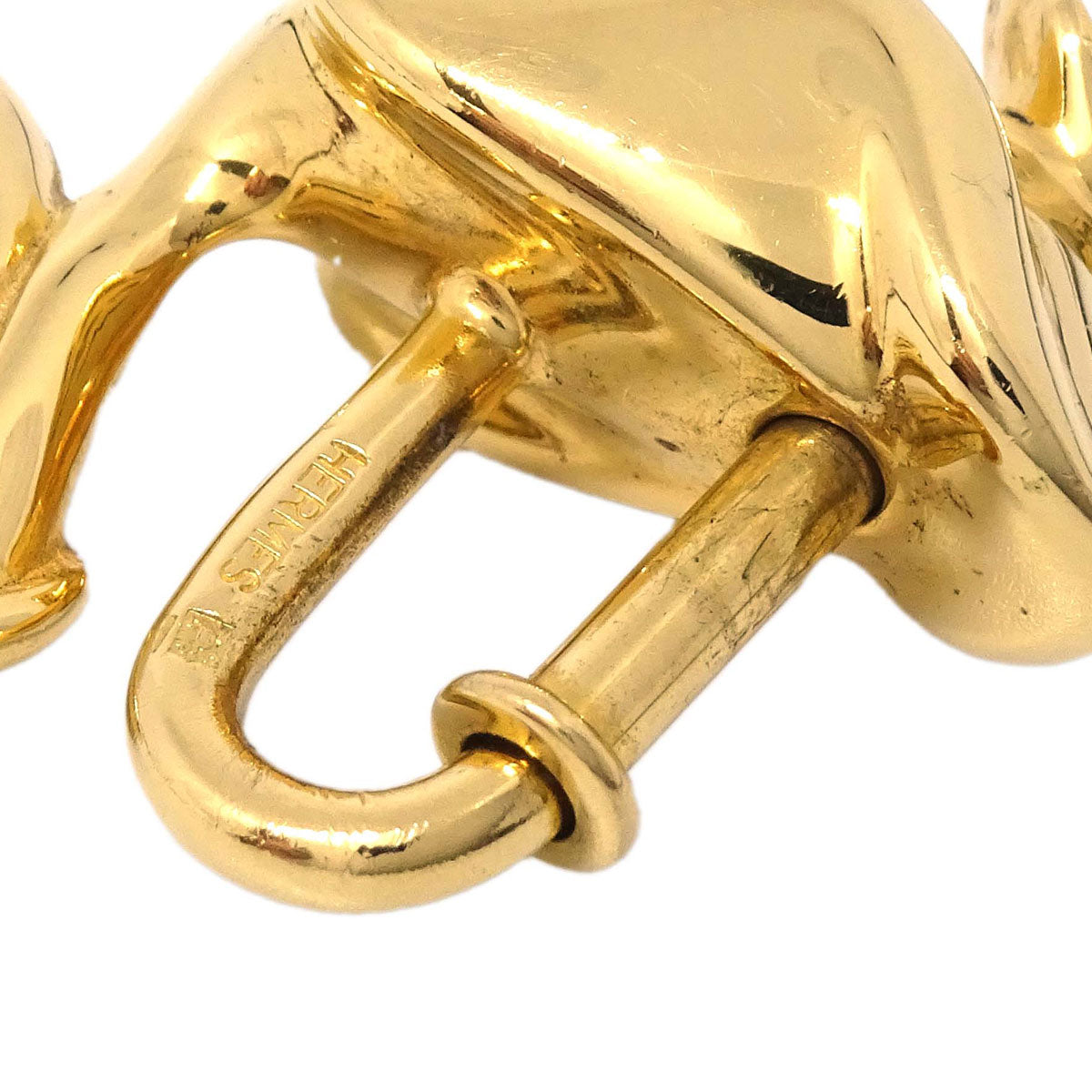 Hermes Pelican Motif 1992 Limited Cadena Padlock Gold Bag Charm