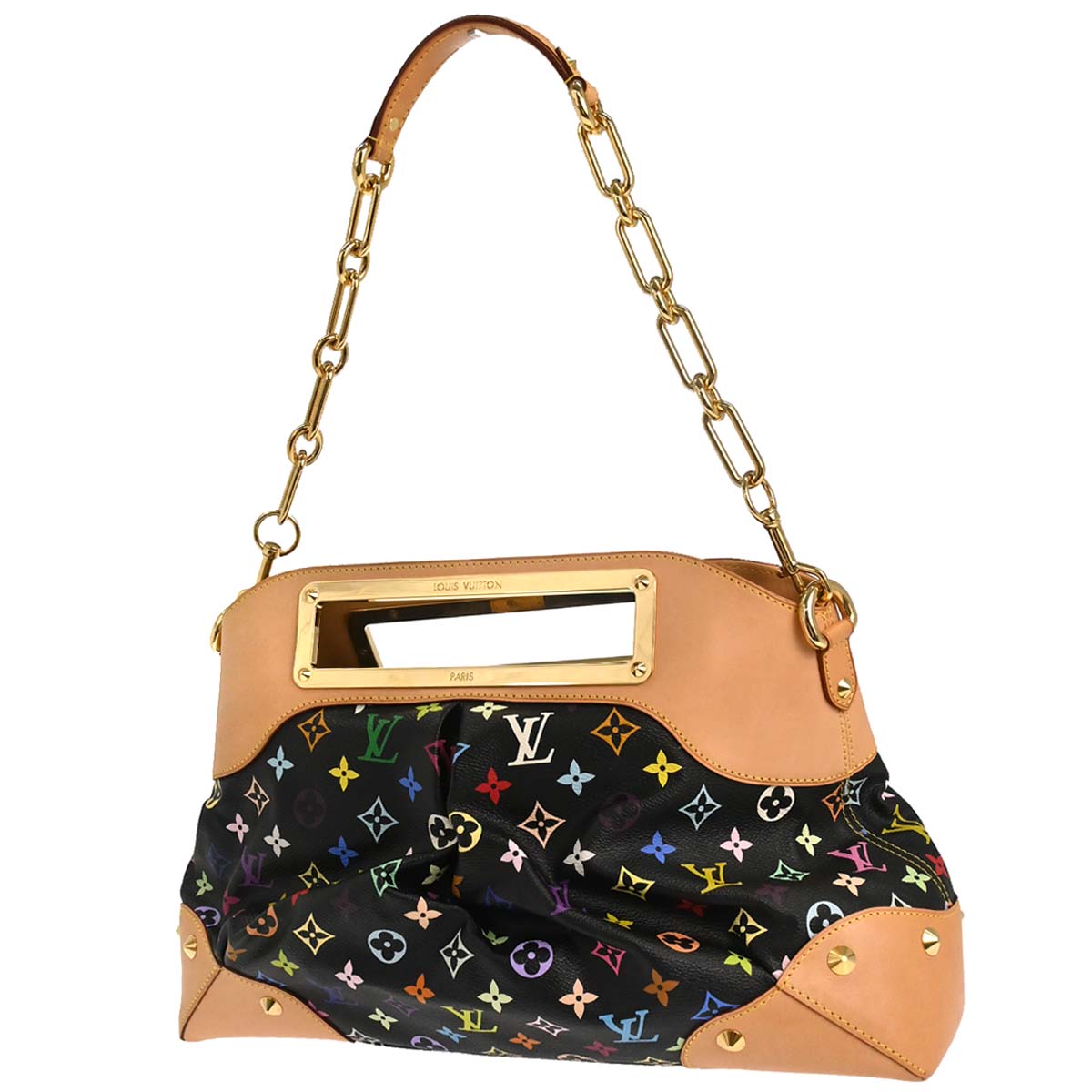 Louis Vuitton Black Multicolor Judy GM 2way Shoulder Handbag M40254