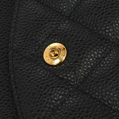 Chanel Black Caviar Skin Jumbo Classic Double Flap Shoulder Bag