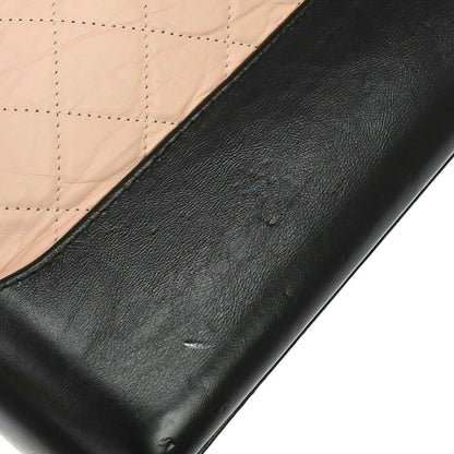 Chanel Beige Black Calfskin Medium Gabrielle Shoulder Bag
