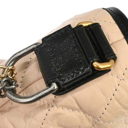 Chanel Beige Black Calfskin Medium Gabrielle Shoulder Bag