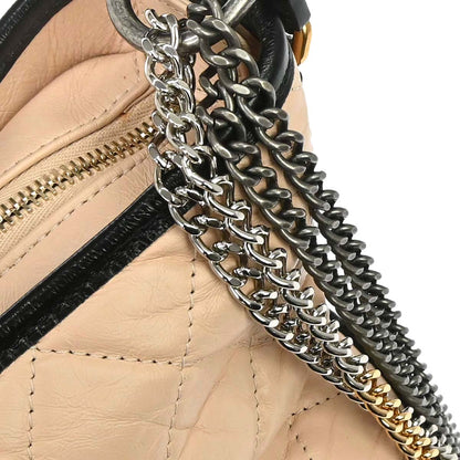 Chanel Beige Black Calfskin Medium Gabrielle Shoulder Bag