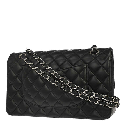Chanel 2017-2018 Black Lambskin Medium Classic Double Flap Shoulder Bag