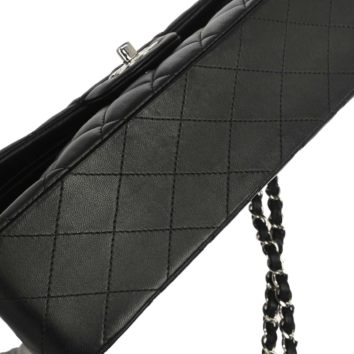 Chanel 2017-2018 Black Lambskin Medium Classic Double Flap Shoulder Bag