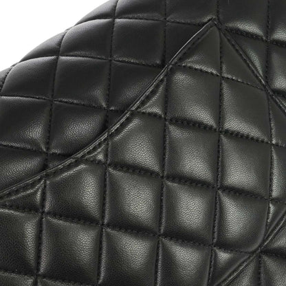 Chanel 2017-2018 Black Lambskin Medium Classic Double Flap Shoulder Bag
