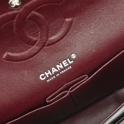 Chanel 2017-2018 Black Lambskin Medium Classic Double Flap Shoulder Bag