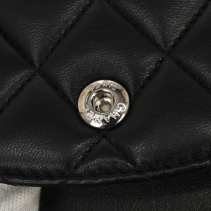Chanel 2017-2018 Black Lambskin Medium Classic Double Flap Shoulder Bag