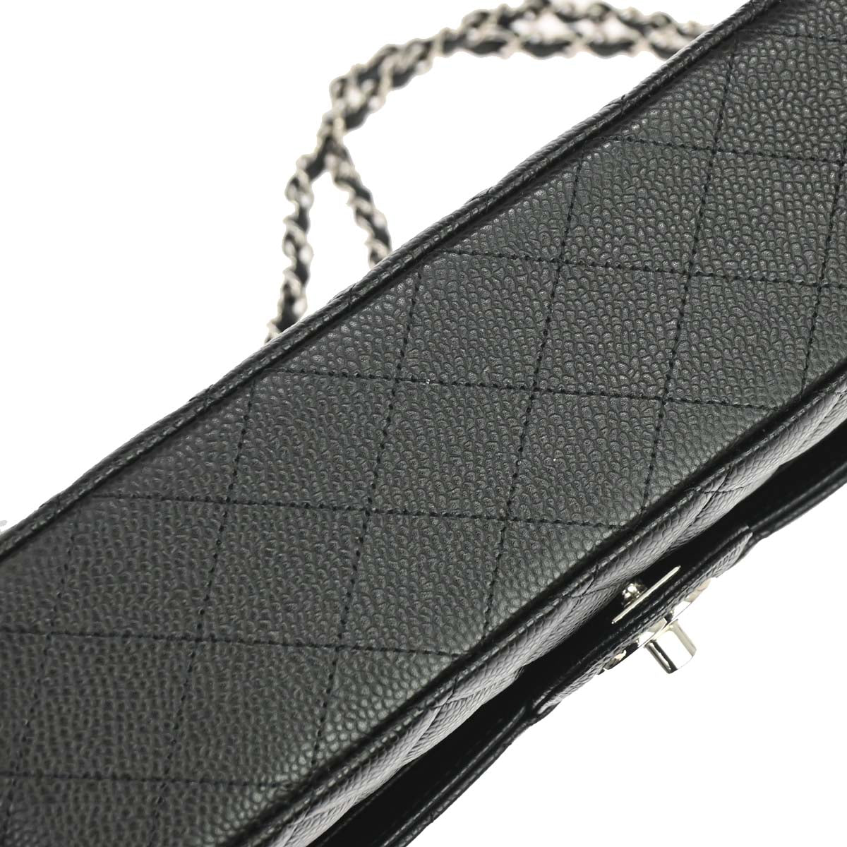 Chanel 2019 Black Caviar Skin Medium Classic Double Flap Shoulder Bag