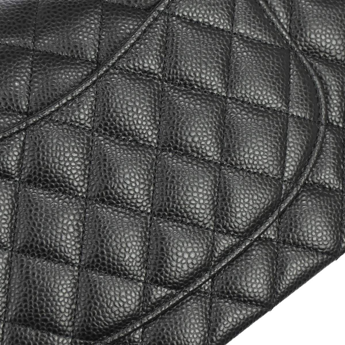 Chanel 2019 Black Caviar Skin Medium Classic Double Flap Shoulder Bag