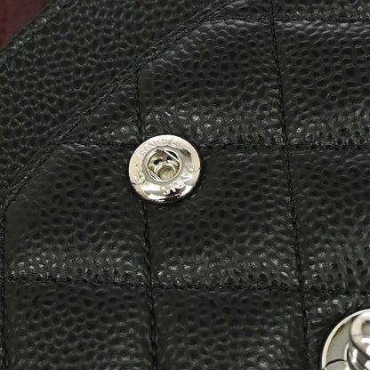 Chanel 2019 Black Caviar Skin Medium Classic Double Flap Shoulder Bag