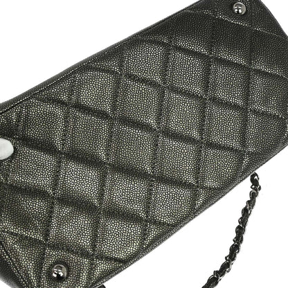 Chanel 2010-2011 Metallic Silver Caviar Skin Tote Handbag
