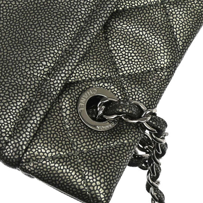 Chanel 2010-2011 Metallic Silver Caviar Skin Tote Handbag