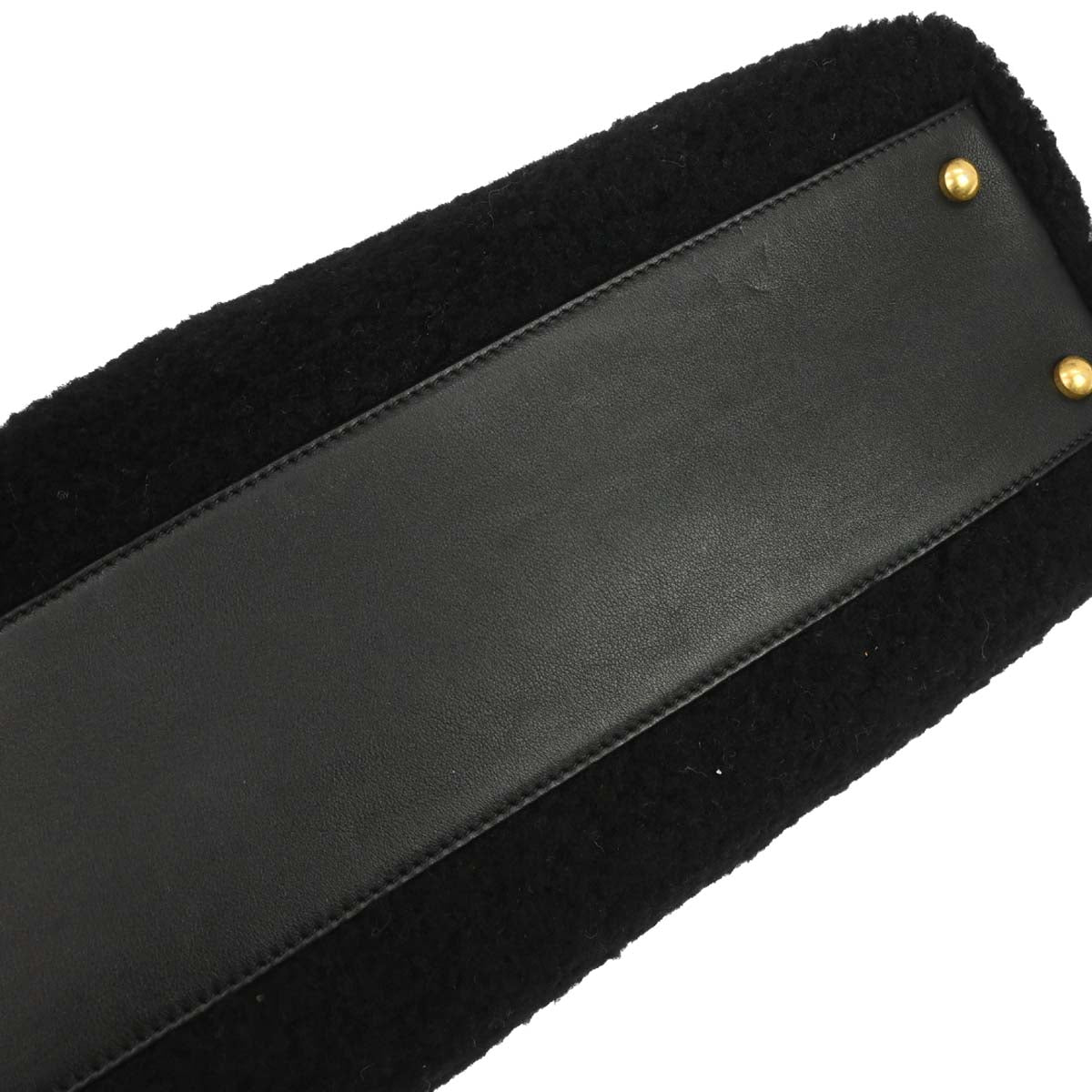 Chanel 2017 Black Shearling Coco Handle 2way Shoulder Handbag