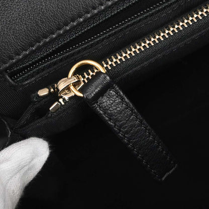 Chanel 2017 Black Shearling Coco Handle 2way Shoulder Handbag