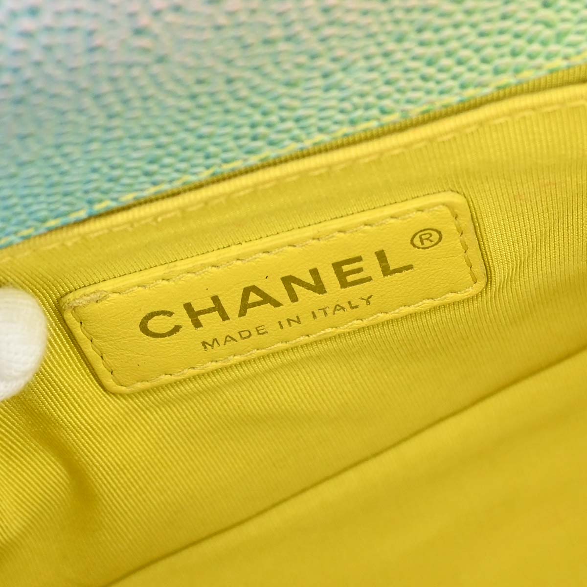 Boy Chanel 2017 Pink Yellow Blue Green Caviar Skin Small Chain Shoulder Bag