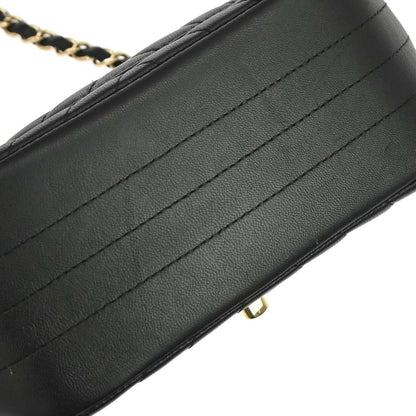 Chanel Black Lambskin Chevron Mini Classic Square Flap Shoulder Bag 17