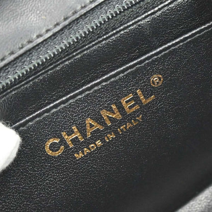 Chanel Black Lambskin Chevron Mini Classic Square Flap Shoulder Bag 17