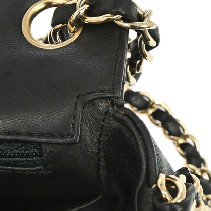 Chanel Black Lambskin Chevron Mini Classic Square Flap Shoulder Bag 17
