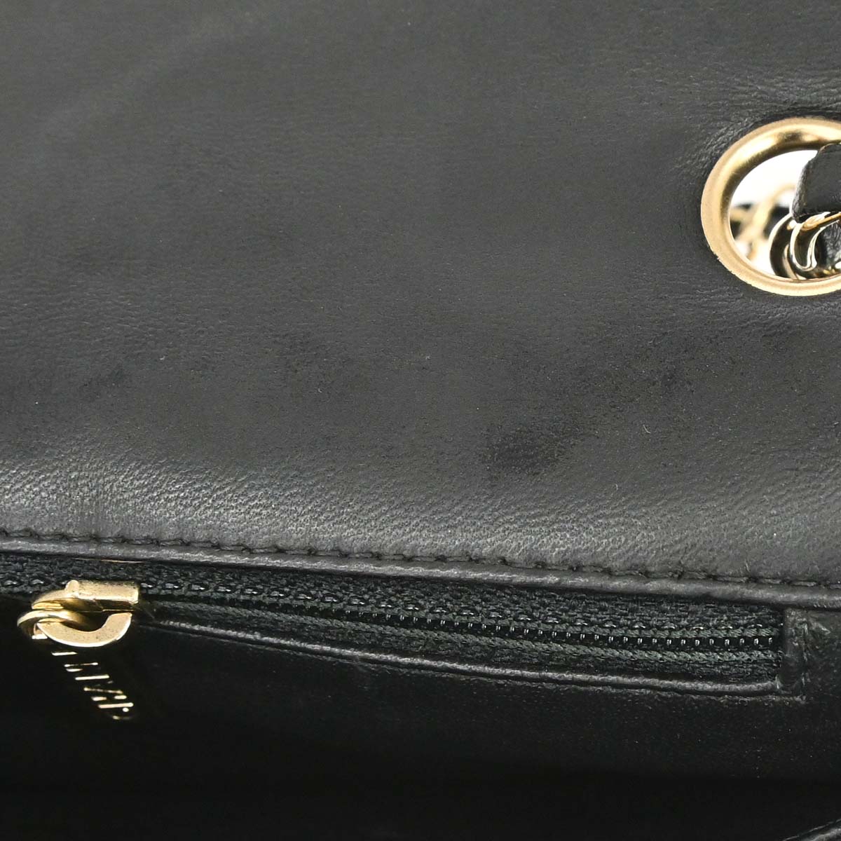Chanel Black Lambskin Chevron Mini Classic Square Flap Shoulder Bag 17