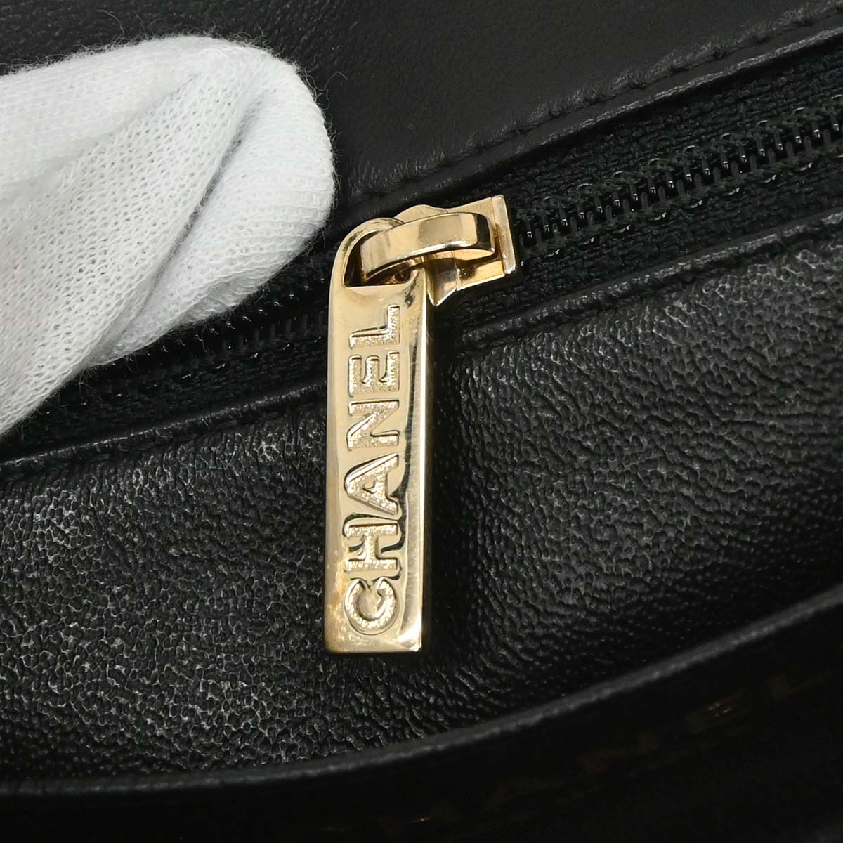 Chanel Black Lambskin Chevron Mini Classic Square Flap Shoulder Bag 17