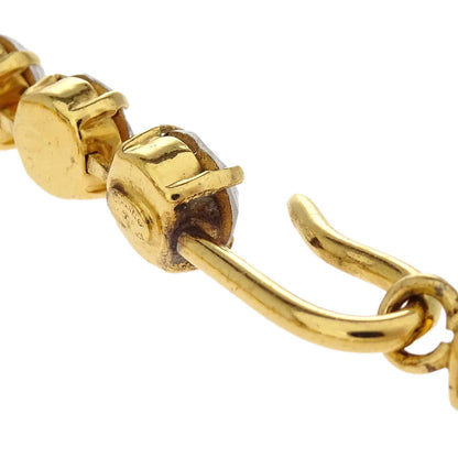 Chanel CC Chain Pendant Necklace Gold Rhinestone