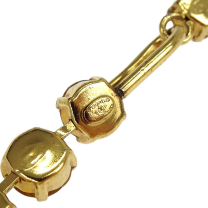 Chanel CC Chain Pendant Necklace Gold Rhinestone