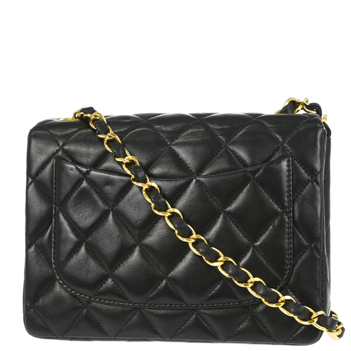 Chanel 1996-1997 Black Lambskin Mini Classic Square Flap Shoulder Bag 17