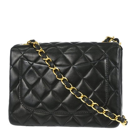 Chanel 1996-1997 Black Lambskin Mini Classic Square Flap Shoulder Bag 17