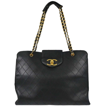 Chanel 1994-1996 Black Lambskin Bicolore Supermodel Shoulder Bag