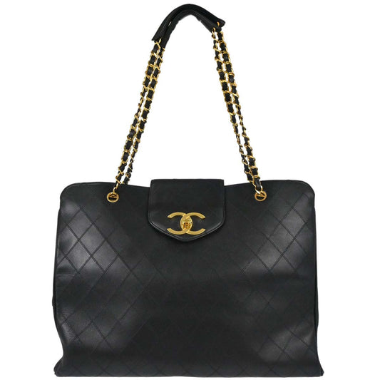 Chanel 1994-1996 Black Lambskin Bicolore Supermodel Shoulder Bag